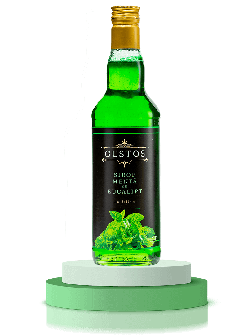 mint syrup bottle